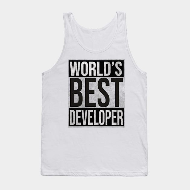 Worlds Best Developer Tank Top by familycuteycom